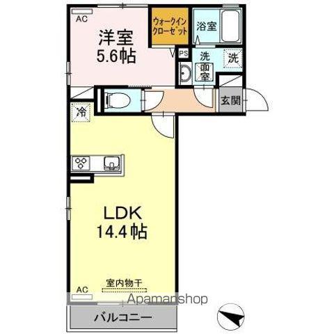 アソシエ宮前(1LDK/1階)の間取り写真