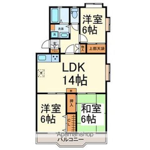 一社デューゼ(3LDK/1階)の間取り写真