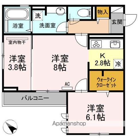 ハイネス(2LDK/3階)の間取り写真