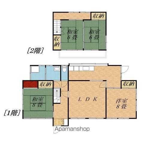 飯田線 伊那八幡駅 徒歩17分 2階建 築46年(4LDK)の間取り写真