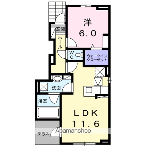 セピアコート Ⅰ(1LDK/1階)の間取り写真
