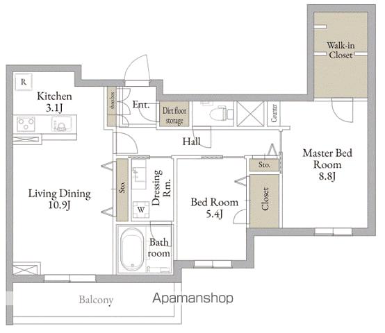 シャーメゾンロイヤル上杉(2LDK/2階)の間取り写真