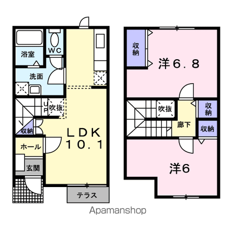 コルティーレU(2LDK/1階)の間取り写真