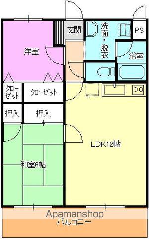 アーヴェイン古泉A棟(2LDK/1階)の間取り写真