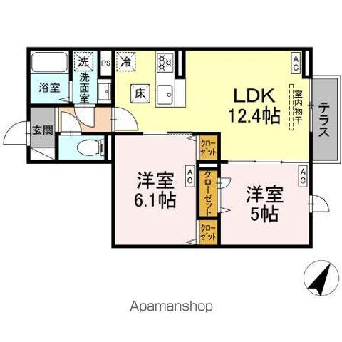 セレスティア白鷺II(2LDK/1階)の間取り写真