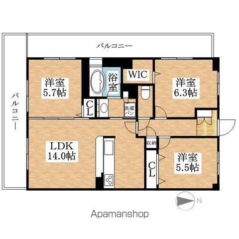 THEPARKTOKINOTERRACE(3LDK/4階)の間取り写真