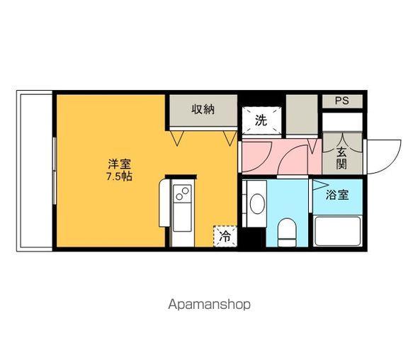 ハーモニーひの(1K/2階)の間取り写真