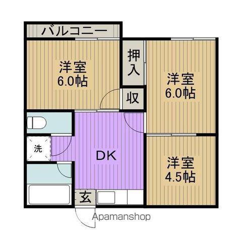 コーポ恵(3DK/2階)の間取り写真