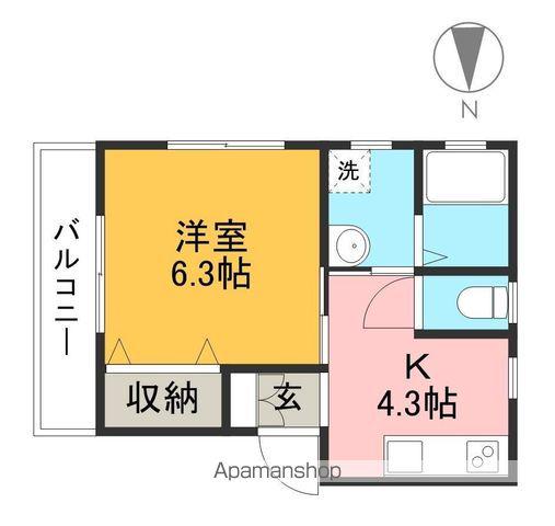 ヴィレッジ曙(1K/2階)の間取り写真