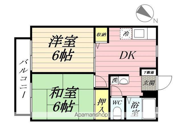 マイポートクレイン(2DK/2階)の間取り写真