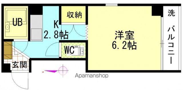 宇品丸八ビル(ワンルーム/5階)の間取り写真