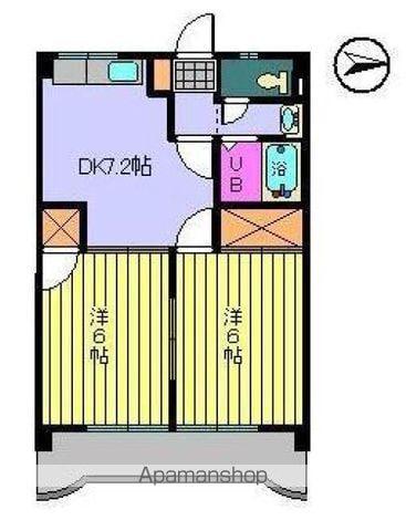 第95杉フラット(2DK/5階)の間取り写真