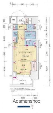 プレサンス広小路通今池(1DK/3階)の間取り写真