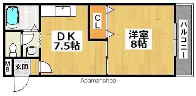 オリオンハイツ(1DK/3階)の間取り写真