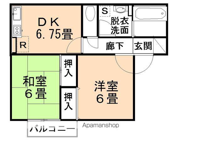 セジュールME諏訪A(2DK/1階)の間取り写真