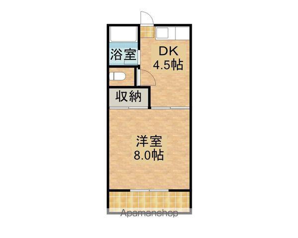 吉尾コーポ(1DK/2階)の間取り写真