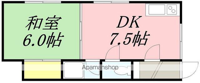 リストワール函館五稜郭北(1DK/2階)の間取り写真