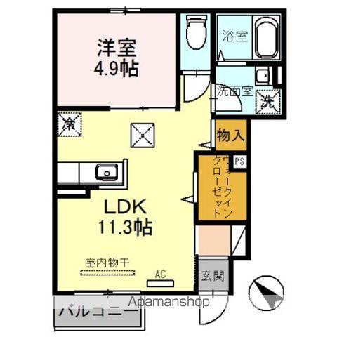 アプリコット潮音(1LDK/1階)の間取り写真