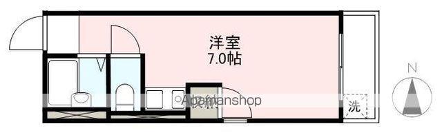 サンクシャンブル(ワンルーム/3階)の間取り写真