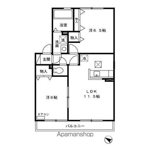 リビングタウンみずきA・B・C(2LDK/1階)の間取り写真