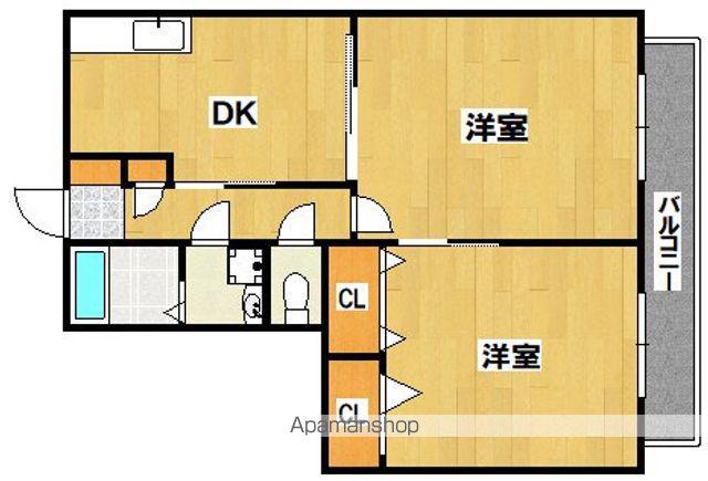 パラシオ北野田(2DK/1階)の間取り写真