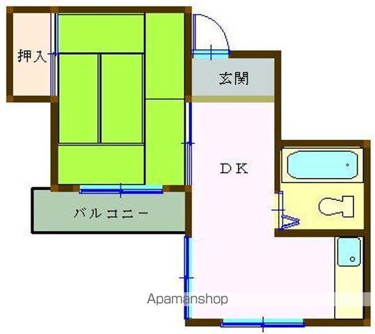 ハイツタカシ(1DK/3階)の間取り写真