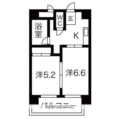 GRAND LUMIERE(2K/5階)の間取り写真