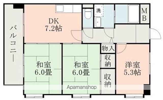 第3甲斐田ハイツ(3DK/9階)の間取り写真