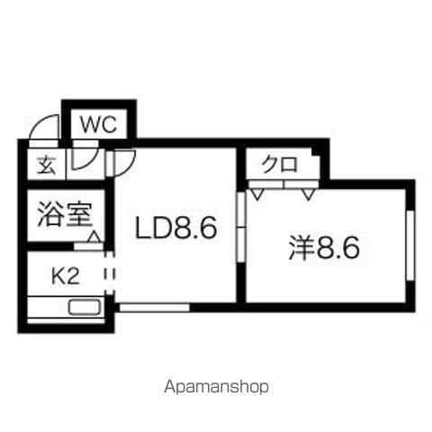 クラレット豊平(1DK/2階)の間取り写真