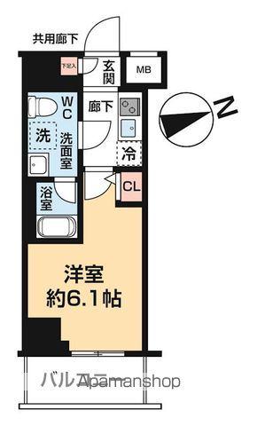 ヴァローレ松戸フィーロ(1K/6階)の間取り写真