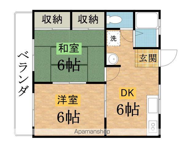 ドミール立川(2DK/2階)の間取り写真