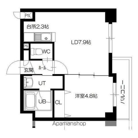 SーFORT札幌北5条(1LDK/6階)の間取り写真