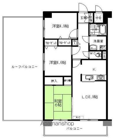 ネオハイツ希望ヶ丘 901号(3LDK/9階)の間取り写真