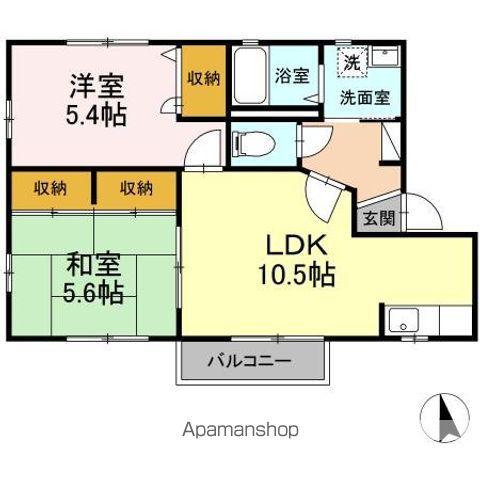 ヴィクトリータウンE(2LDK/1階)の間取り写真