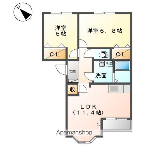 アリスタウン(2LDK/1階)の間取り写真