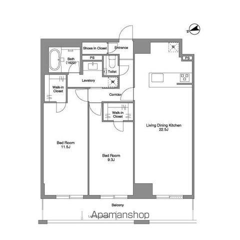 PRIMA STELLA(2LDK/14階)の間取り写真