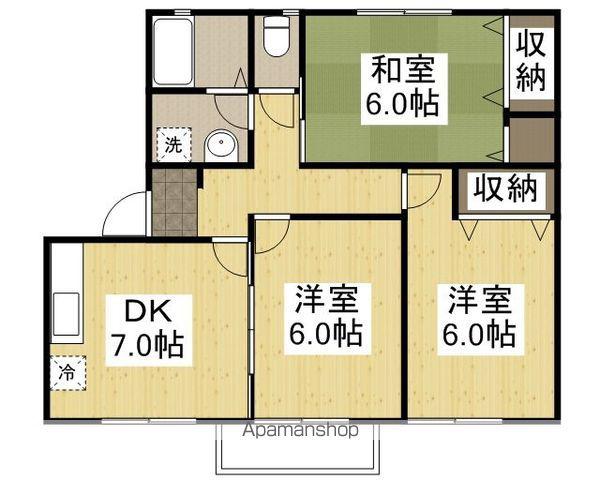 あくらコーポA(3DK/2階)の間取り写真