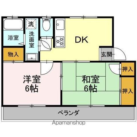 エンジェル3(2DK/2階)の間取り写真