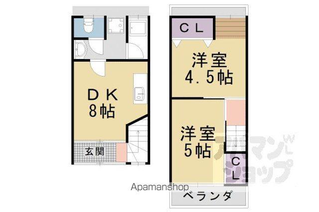千本出水貸家(2LDK)の間取り写真