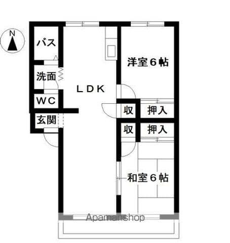 フレグランス前田 A棟(2LDK/2階)の間取り写真