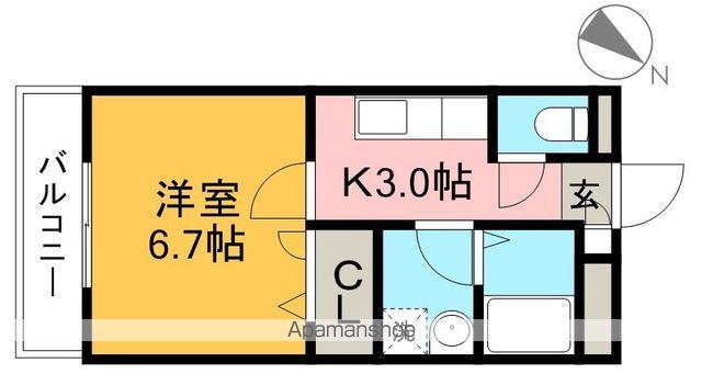 SANCTUARY(1K/3階)の間取り写真