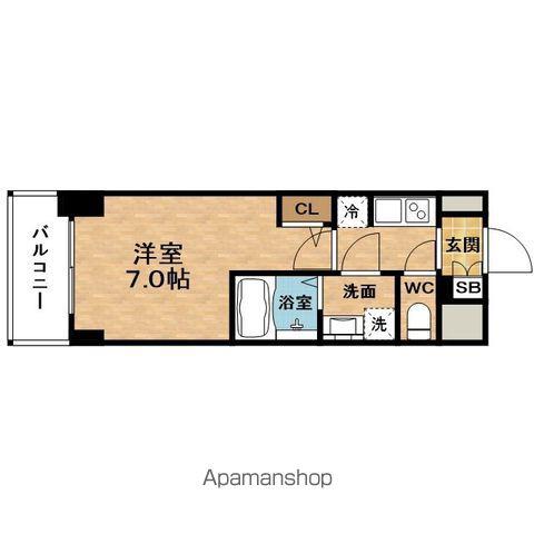 SRESIDENCEFUKUSHIMAALOVITA(1K/3階)の間取り写真