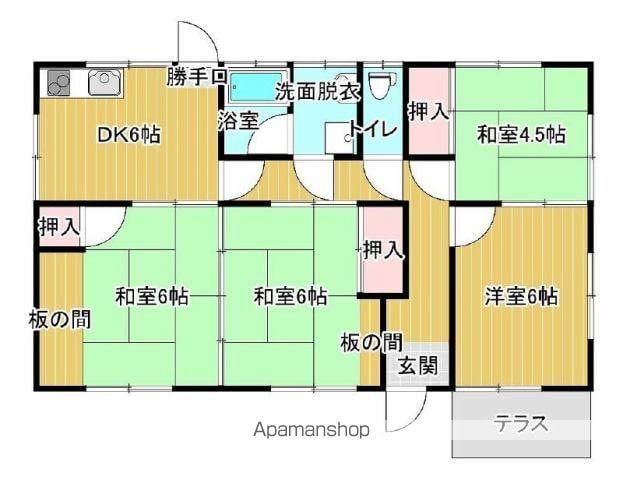 予讃線 北伊予駅 徒歩76分 1階建 築54年(4DK)の間取り写真