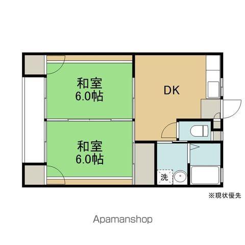 サンパレス黒澤A棟(2DK/2階)の間取り写真