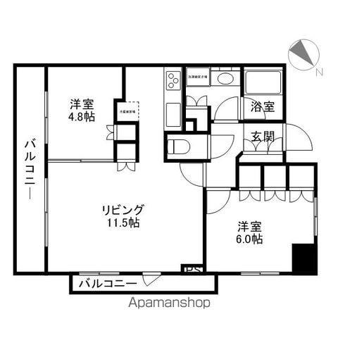パークアクシス幡ヶ谷(2LDK/8階)の間取り写真