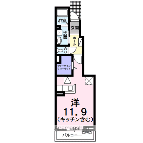 スト-ンクローネ(1K/1階)の間取り写真