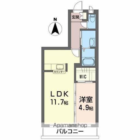 MAISON・MAST売市A(1LDK/1階)の間取り写真