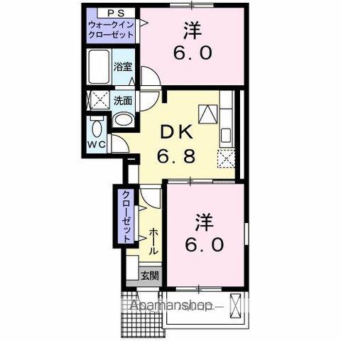 フリーデ(2DK/1階)の間取り写真