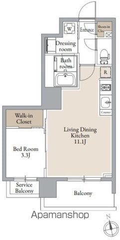 ドゥーエ仙台イーストⅢ旧シーズンフラッツSENDAI イースト(1LDK/12階)の間取り写真