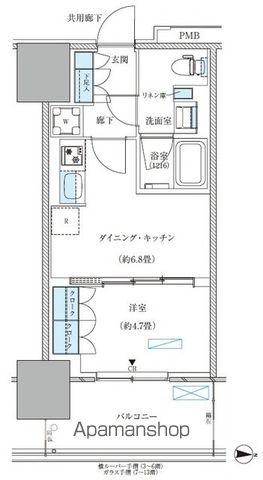 パークアクシス西大島コンフォートスクエア(1DK/6階)の間取り写真